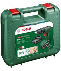 Bosch Шуруповерт-дрель аккумуляторная EasyImpact 18V-40 18В 2х1.5А·час 20·38Нм 0-430·0-1650об·мин кейс ЗП 1.4кг