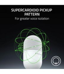Razer Микрофон геймерский Seiren V3 Mini, Omni, USB-A, 1.2м, белый