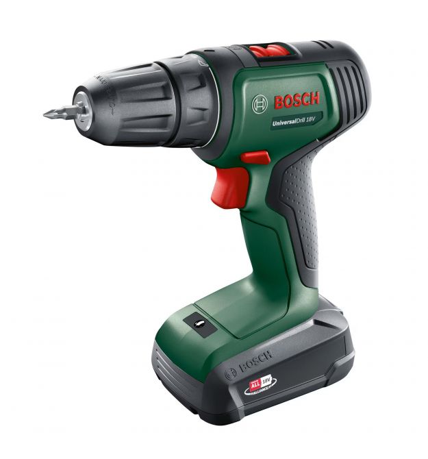 Bosch Шуруповерт-дрель аккумуляторная UniversalDrill 18V 18В 1х1.5А·час 20Нм 0-440·0-1450об·мин кейс ЗП 1.3кг