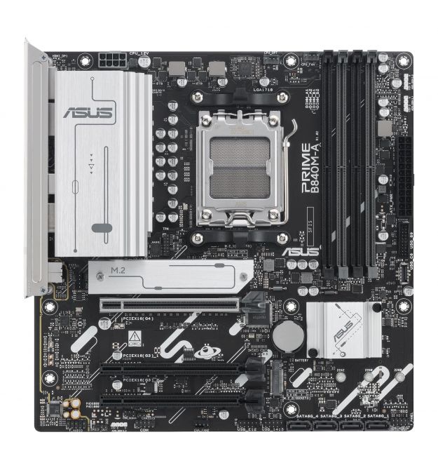 ASUS Материнcкая плата PRIME B840M-A-CSM sAM5 B840 4xDDR5 M.2 HDMI DP WiFi BT mATX CSM