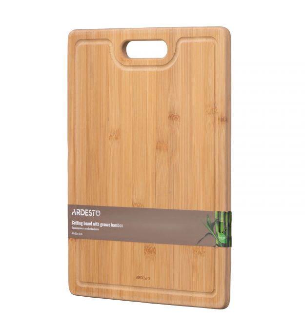 ARDESTO Доска кухонная с желобом Midori, 40х30х1.5см, бамбук