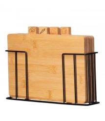 ARDESTO Набор досок кухонных на подставке Midori, 4шт, 30х5.6х20.3см, бамбук, металл
