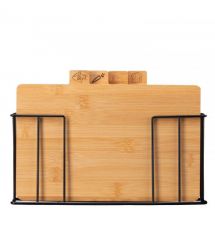 ARDESTO Набор досок кухонных на подставке Midori, 4шт, 30х5.6х20.3см, бамбук, металл