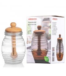ARDESTO Медовница Midori 8.3х14.2см, бамбук, стекло