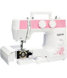 Janome Швейная машина iSEW C25, электромех., 62Вт, 25 шв.оп., петля полуавтомат, белый + розовый