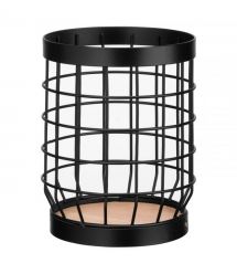 ARDESTO Подставка для столовых приборов Midori 12х12х15.5см, металл, дерево, черный