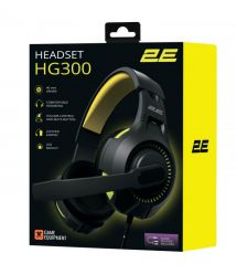 2E Gaming Гарнитура игровая HG300, mini-jack/dual 3.5mm, LED, 2м, чёрный