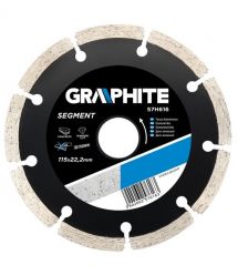 Graphite Диск алмазный, сегментный, высота сегмента 8мм, 115х22.2мм