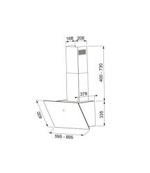 Faber Вытяжка наклонная, 60см, 1160м.куб/ч, VRT BK A60 2LS, черный