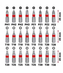 Einhell Биты, набор 42шт, HEX, PH, PZ, Torx, 50мм, кейс