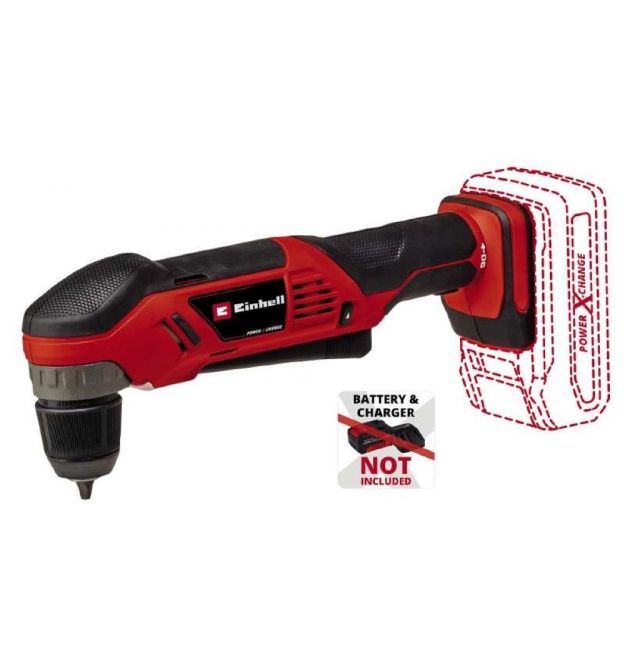 Einhell Дрель угловая аккумуляторная TE-AD 18 Li - Solo PXC 18В 1100 об/мин 45Нм патрон 10мм 1.22кг без АКБ и ЗП