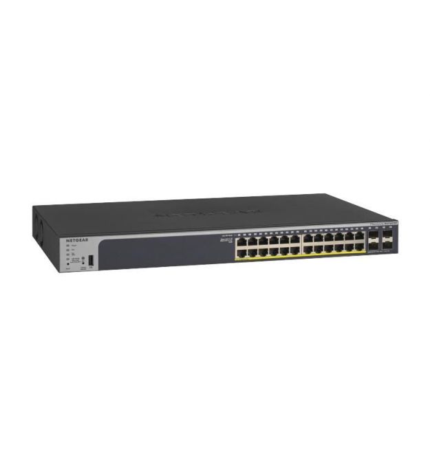 NETGEAR Коммутатор GS728TP 24xGE PoE, 4xSFP, 190Вт, Управляемый L2