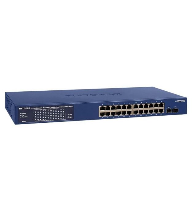 NETGEAR Коммутатор GS724TP 24xGE PoE, 2xSFP, 190Вт, Управляемый L2