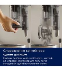Electrolux Пылесос беспроводный, конт пыль -0.5л, автон. раб. до 50мин, вес-2.49кг, НЕРА12, 2 насадки, зеленый