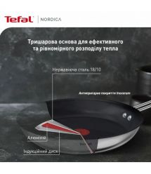 Tefal Сковорода Nordica, 20см, нержавеющая сталь