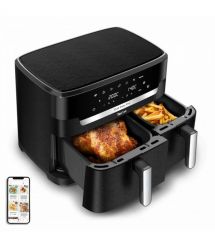 Tefal Мультипечь Dual Easy Fry XXL, 2700Вт, чаша-6.5+4.5л, сенсорное управл., 2 чаши, гриль, пластик, черный