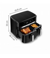 Tefal Мультипечь Dual Easy Fry XXL, 2700Вт, чаша-6.5+4.5л, сенсорное управл., 2 чаши, гриль, пластик, черный