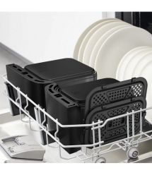 Tefal Мультипечь Dual Easy Fry XXL, 2700Вт, чаша-6.5+4.5л, сенсорное управл., 2 чаши, гриль, пластик, черный