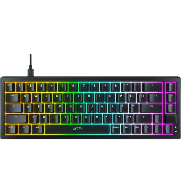 Cherry Xtrfy Клавиатура механическая K5 68Key, Kailh Red, USB-A, EN/UA, Hot-swap, RGB, Черный