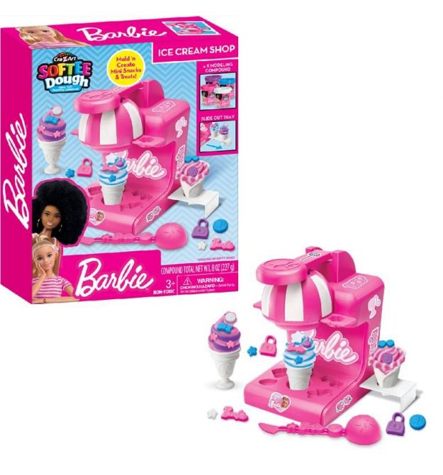 Cra-Z-Art Тесто для лепки Barbie Магазин мороженого с формами, набор 10ед