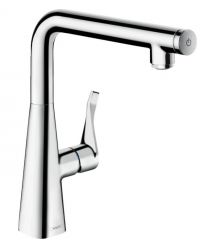 Hansgrohe Смеситель для кухни Metris Select, дл.излива - 208мм, поворотный, рычаг + кнопка, хром