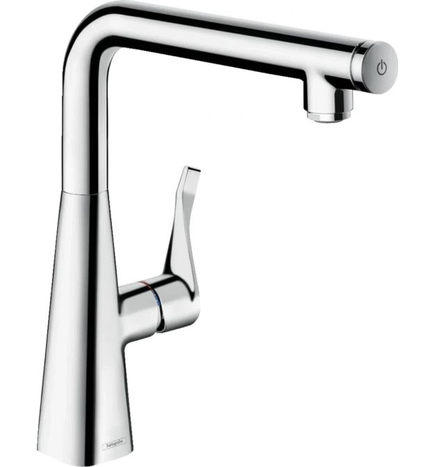 Hansgrohe Смеситель для кухни Metris Select, дл.излива - 208мм, поворотный, рычаг + кнопка, хром