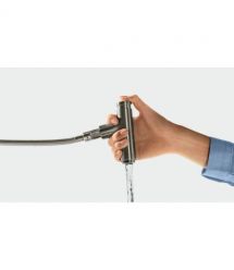 Hansgrohe Смеситель для кухни Metris Select, дл.излива - 208мм, поворотный, вытяжной, рычаг + кнопка, хром