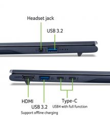 Acer Ноутбук Swift 14 AI SF14-51 14.5" 2.8K OLED, Intel U7-256V, 16GB, F512GB, UMA, Win11, синий