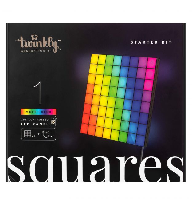 Twinkly Панель Smart LED Twinkly Squares 1 Starter RGB IP20 16х16см USB-C чёрный