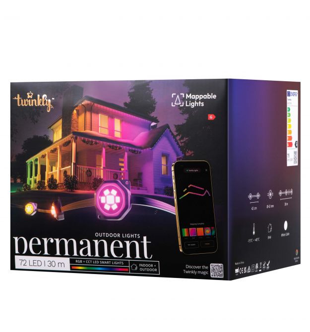 Twinkly Гирлянда Smart LED Twinkly Permanent Light RGB72 IP65 кабель белый