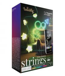 Twinkly Гирлянда Smart LED Twinkly Strings Star RGB 200 IP20 12м USB-C кабель зеленый