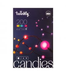 Twinkly Гирлянда Smart LED Twinkly Candies Pearl RGB 200 IP20 12м USB-C кабель зеленый