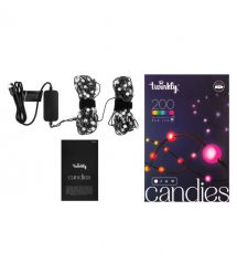 Twinkly Гирлянда Smart LED Twinkly Candies Pearl RGB 200 IP20 12м USB-C кабель зеленый