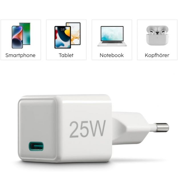 HAMA Зарядное устройство сетевое 25Вт USB-С, PD