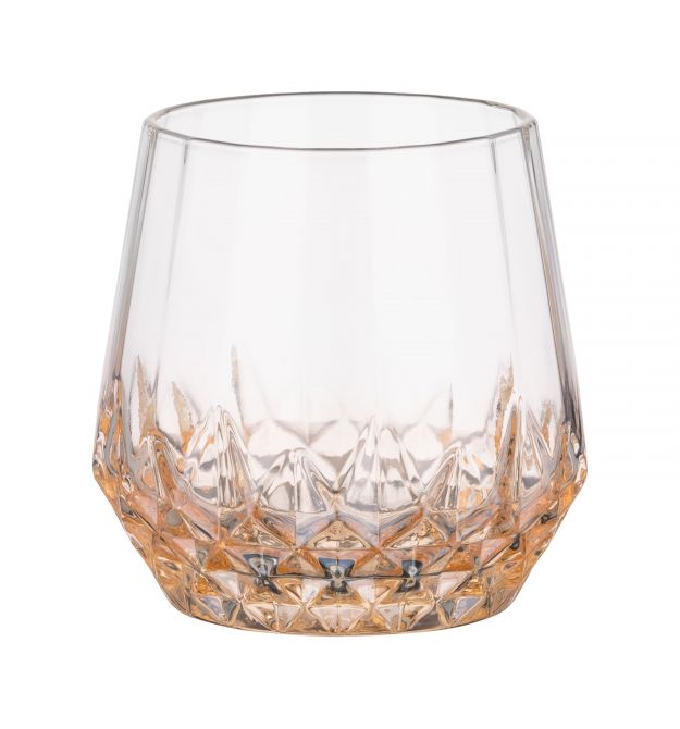 ARDESTO Набор стаканов низких Black Mars Favola 370мл, 2шт, стекло, прозрачно-золотистый