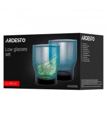 ARDESTO Набор стаканов низких Bubble 300мл, 2шт, скло, синий