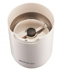 Gorenje Кофемолка роторная 150Вт, объем зерен-45г, 3 степени помола, пластик/металл, белый