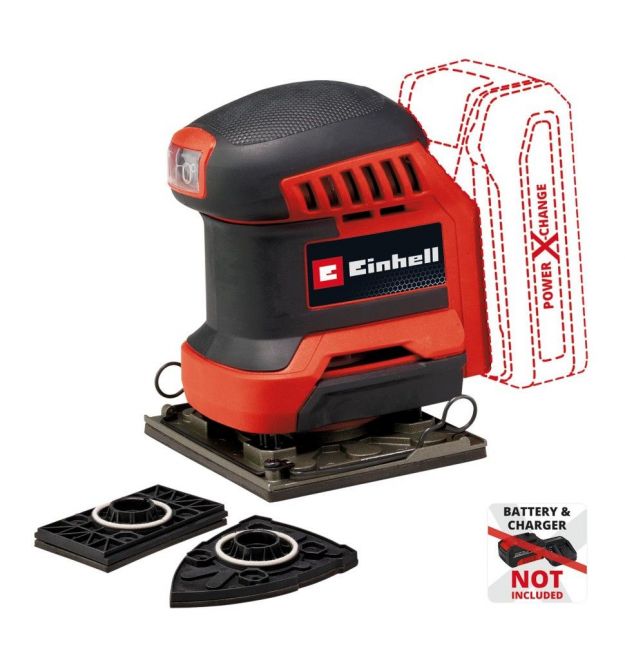 Einhell Шлифмашина вибрационная аккумуляторная TE-OS 18/113 3X Li-Solo 18, 113х101мм 1.04кг без АКБ и ЗП