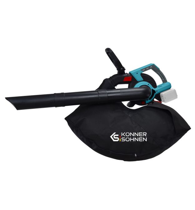 Könner & Söhnen Воздуходув-пылесос садовый аккумуляторный KS LBV-40V 40В бесщеточный 16300об/мин 4 скорости + турборежим 3.5кг