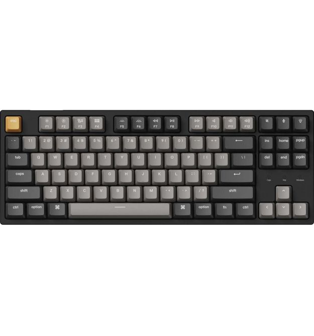 Keychron Клавиатура механическая C1 Pro 87Key, K pro Brown, USB-A, QMK/VIA, EN/UKR, White Led, черный