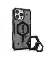 UAG Чехол+магнитное кольцо-держатель для iPhone 16 Pro Max, Pathfinder Clear Magsafe, Ash/Black Stand