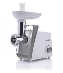 Gorenje Мясорубка, 1600Вт, 2,2кг/мин, 2 решетки, пластик, белый