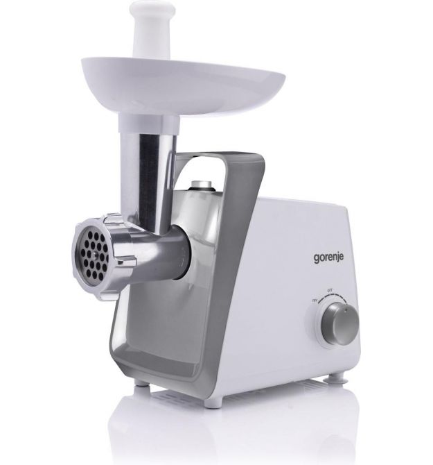 Gorenje Мясорубка, 1600Вт, 2,2кг/мин, 2 решетки, пластик, белый