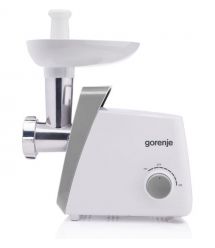 Gorenje Мясорубка, 1600Вт, 2,2кг/мин, 2 решетки, пластик, белый
