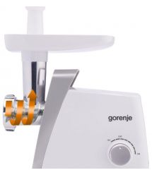 Gorenje Мясорубка, 1600Вт, 2,2кг/мин, 2 решетки, пластик, белый
