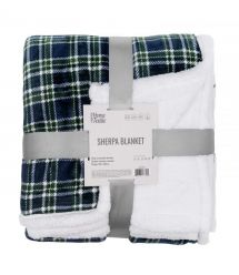 ARDESTO Плед Sherpa 160х200см, 100% полиэстер, клетка, зеленый