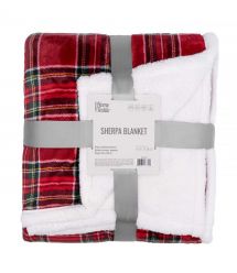 ARDESTO Плед Sherpa 160х200см, 100% полиэстер, клетка, красный