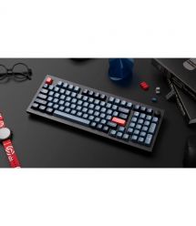 Keychron Клавиатура механическая V5 Max 100Key, Gateron Jupiter Red, Knob, WL/BT/USB-A, Hot-Swap, QMK, EN/UKR, RGB, черный