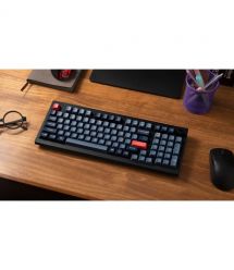 Keychron Клавиатура механическая V5 Max 100Key, Gateron Jupiter Red, Knob, WL/BT/USB-A, Hot-Swap, QMK, EN/UKR, RGB, черный