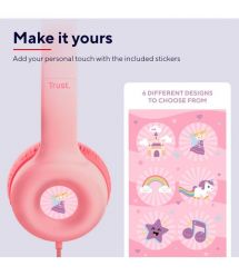 Trust Наушники Nouna Headphones mini-jack, Mic, Розовый